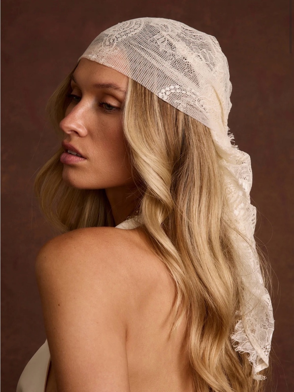 BRAND NEW 12th Tribe Lace Head Scarf - Cream